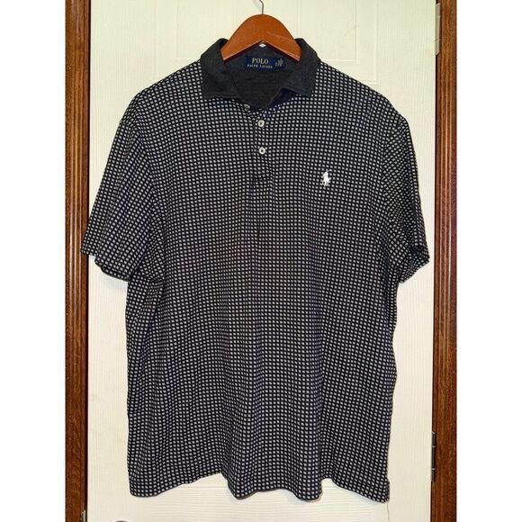 Polo Ralph Lauren Pima Cotton Golf Short Sleeve Gray & White Polo Shirt Size XL - Picture 1 of 12